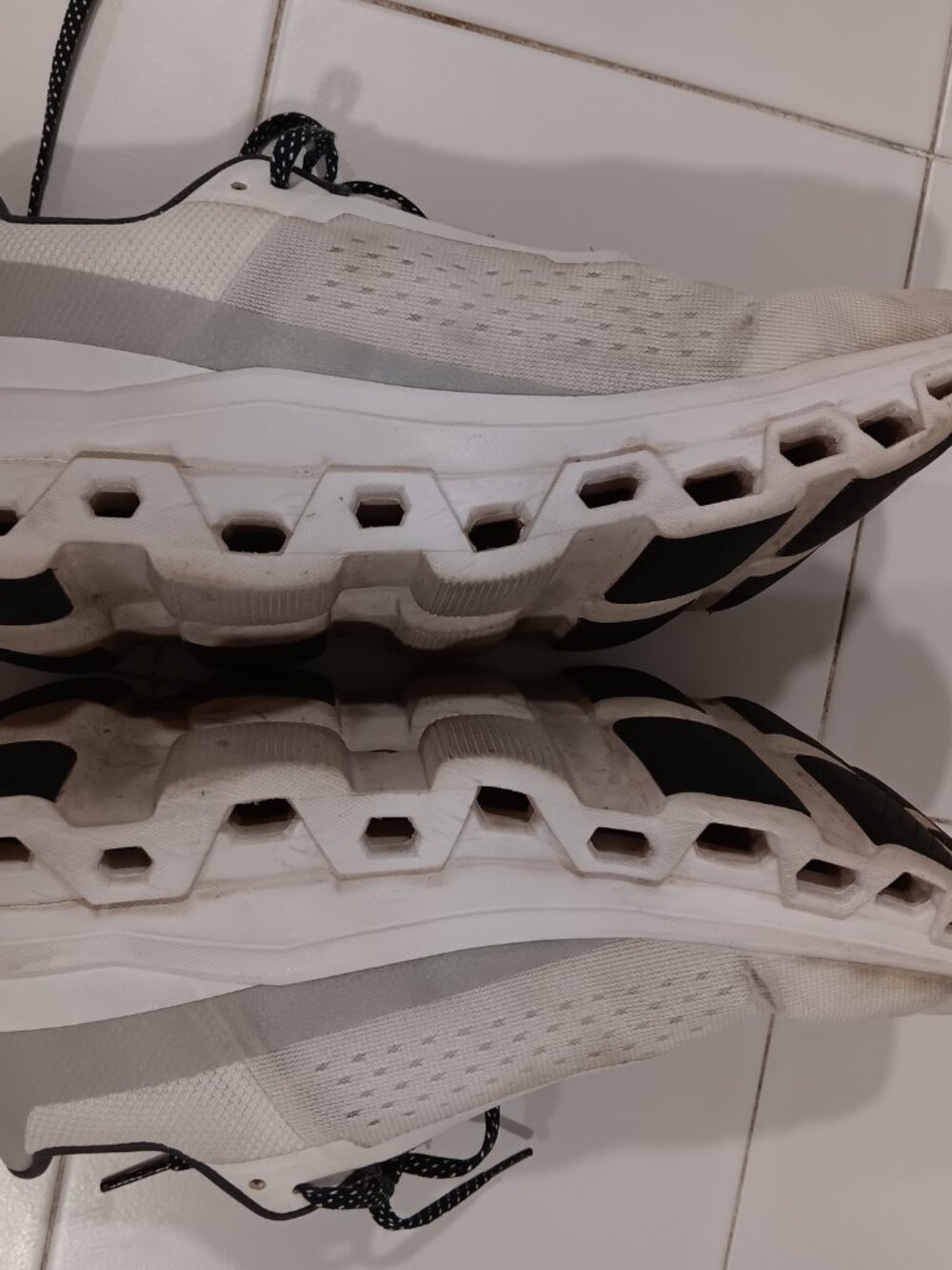On Cloudmonster running shoes / White & Black / Size W10 - Picture 8 of 8